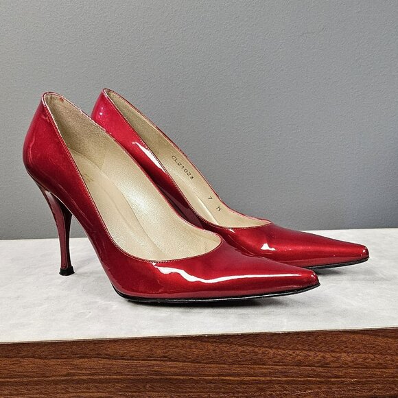 Stuart Weitzman Red Patent Leather Heels - Picture 3 of 5